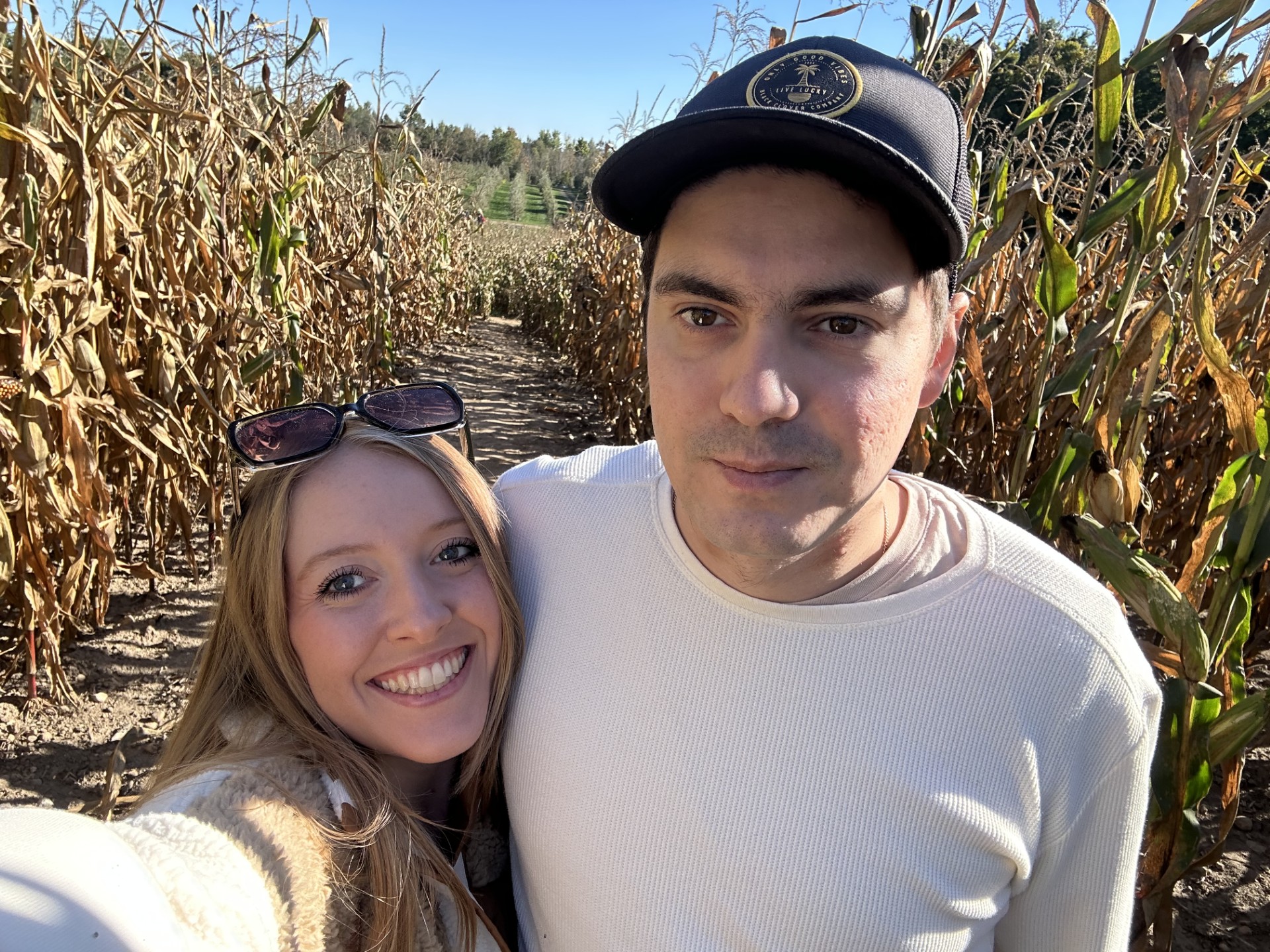My girlfriend and I giving free labour to apple orchards.